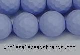 CSB1965 15.5 inches 14mm faceted round matte shell pearl beads