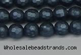 CSB1971 15.5 inches 6mm faceted round matte shell pearl beads