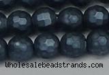 CSB1974 15.5 inches 12mm faceted round matte shell pearl beads