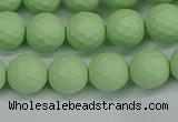 CSB1992 15.5 inches 8mm faceted round matte shell pearl beads