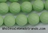 CSB1993 15.5 inches 10mm faceted round matte shell pearl beads