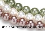 CSB21 16 inches 16mm round shell pearl beads Wholesale