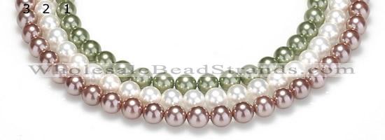 CSB21 16 inches 16mm round shell pearl beads Wholesale