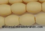 CSB2100 15.5 inches 10*14mm rice matte shell pearl beads