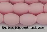 CSB2101 15.5 inches 10*14mm rice matte shell pearl beads