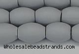 CSB2104 15.5 inches 10*14mm rice matte shell pearl beads