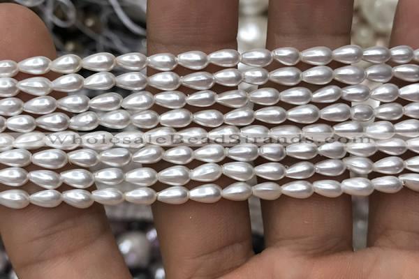 CSB2122 15.5 inches 3*6mm teardrop shell pearl beads wholesale