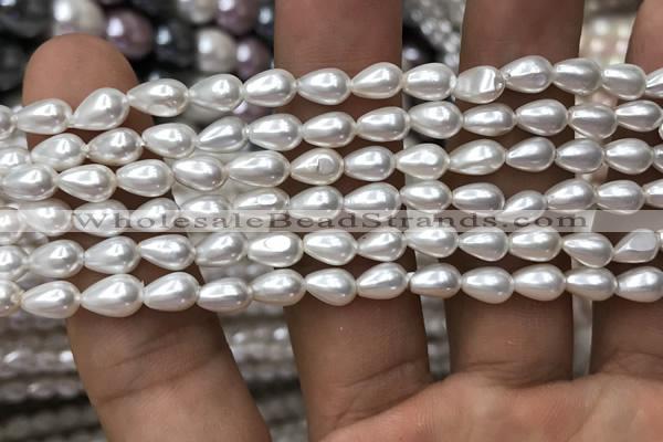 CSB2123 15.5 inches 4*7mm teardrop shell pearl beads wholesale