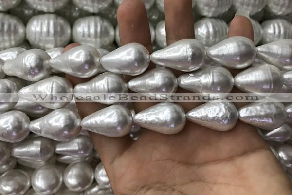 CSB2127 15.5 inches 16*25mm teardrop shell pearl beads wholesale