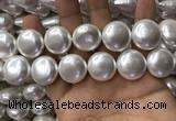 CSB2130 15.5 inches 20mm flat round shell pearl beads wholesale