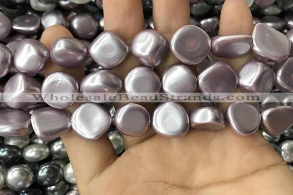 CSB2156 15.5 inches 14*14mm - 15*15mm baroque shell pearl beads