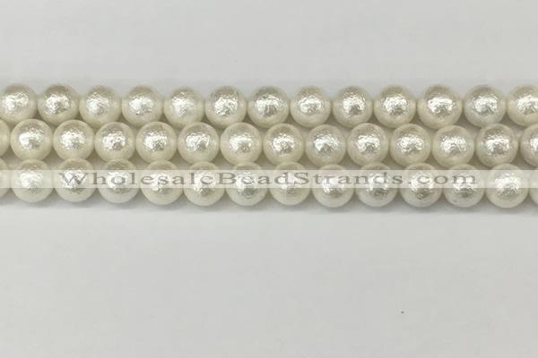 CSB2202 15.5 inches 8mm round wrinkled shell pearl beads wholesale