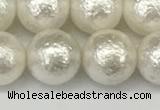 CSB2203 15.5 inches 10mm round wrinkled shell pearl beads wholesale