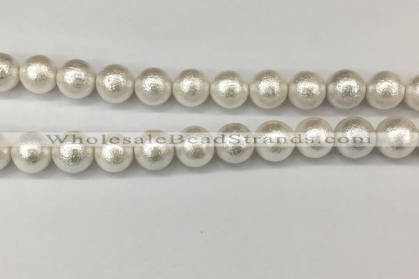 CSB2205 15.5 inches 14mm round wrinkled shell pearl beads wholesale