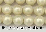 CSB2211 15.5 inches 6mm round wrinkled shell pearl beads wholesale