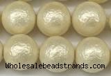 CSB2213 15.5 inches 10mm round wrinkled shell pearl beads wholesale