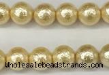 CSB2220 15.5 inches 4mm round wrinkled shell pearl beads wholesale