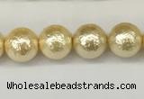 CSB2221 15.5 inches 6mm round wrinkled shell pearl beads wholesale