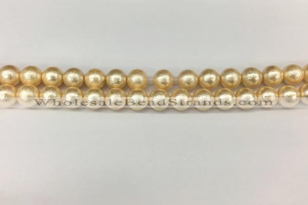 CSB2222 15.5 inches 8mm round wrinkled shell pearl beads wholesale