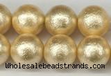 CSB2223 15.5 inches 10mm round wrinkled shell pearl beads wholesale