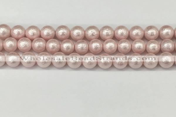 CSB2233 15.5 inches 10mm round wrinkled shell pearl beads wholesale