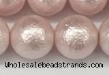 CSB2236 15.5 inches 16mm round wrinkled shell pearl beads wholesale