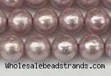 CSB2241 15.5 inches 6mm round wrinkled shell pearl beads wholesale