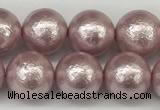 CSB2243 15.5 inches 10mm round wrinkled shell pearl beads wholesale