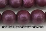 CSB2254 15.5 inches 12mm round wrinkled shell pearl beads wholesale