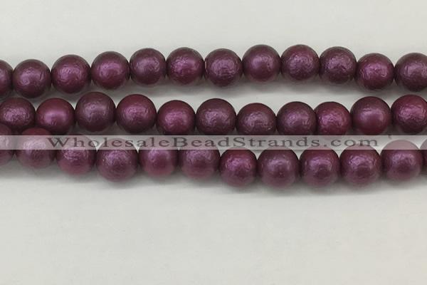 CSB2256 15.5 inches 16mm round wrinkled shell pearl beads wholesale