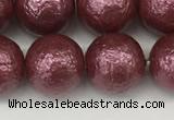 CSB2264 15.5 inches 12mm round wrinkled shell pearl beads wholesale