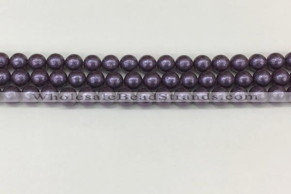 CSB2270 15.5 inches 4mm round wrinkled shell pearl beads wholesale