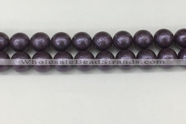 CSB2276 15.5 inches 16mm round wrinkled shell pearl beads wholesale