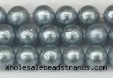 CSB2280 15.5 inches 4mm round wrinkled shell pearl beads wholesale