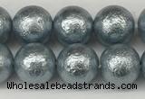 CSB2282 15.5 inches 8mm round wrinkled shell pearl beads wholesale