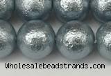 CSB2284 15.5 inches 12mm round wrinkled shell pearl beads wholesale