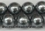 CSB2292 15.5 inches 8mm round wrinkled shell pearl beads wholesale