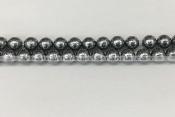 CSB2292 15.5 inches 8mm round wrinkled shell pearl beads wholesale