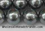 CSB2294 15.5 inches 12mm round wrinkled shell pearl beads wholesale