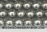 CSB2300 15.5 inches 4mm round wrinkled shell pearl beads wholesale