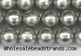 CSB2301 15.5 inches 6mm round wrinkled shell pearl beads wholesale