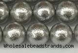 CSB2302 15.5 inches 8mm round wrinkled shell pearl beads wholesale