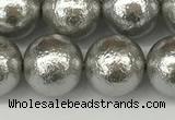 CSB2304 15.5 inches 12mm round wrinkled shell pearl beads wholesale