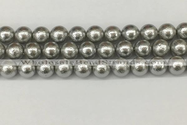 CSB2305 15.5 inches 14mm round wrinkled shell pearl beads wholesale