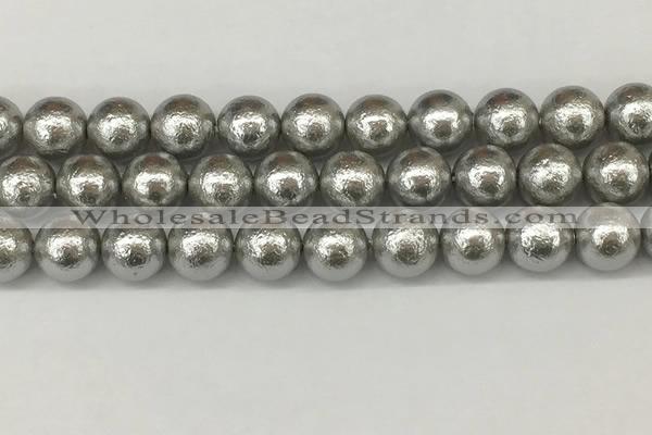 CSB2306 15.5 inches 16mm round wrinkled shell pearl beads wholesale