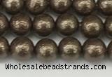 CSB2310 15.5 inches 4mm round wrinkled shell pearl beads wholesale