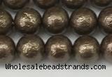 CSB2311 15.5 inches 6mm round wrinkled shell pearl beads wholesale