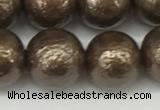 CSB2314 15.5 inches 12mm round wrinkled shell pearl beads wholesale