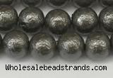 CSB2321 15.5 inches 6mm round wrinkled shell pearl beads wholesale