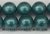 CSB2333 15.5 inches 10mm round wrinkled shell pearl beads wholesale